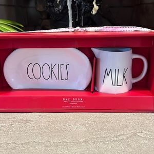 Brand new Rae dunn Milk pitcher and cookies oval plate set